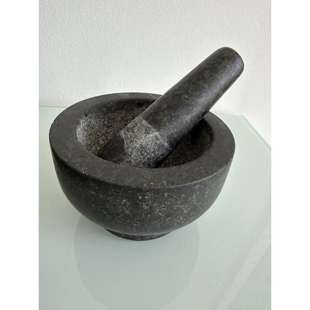Cole & Mason Style Granite Mortar & Pestle Heavy Stone Boho Kitchen Decor